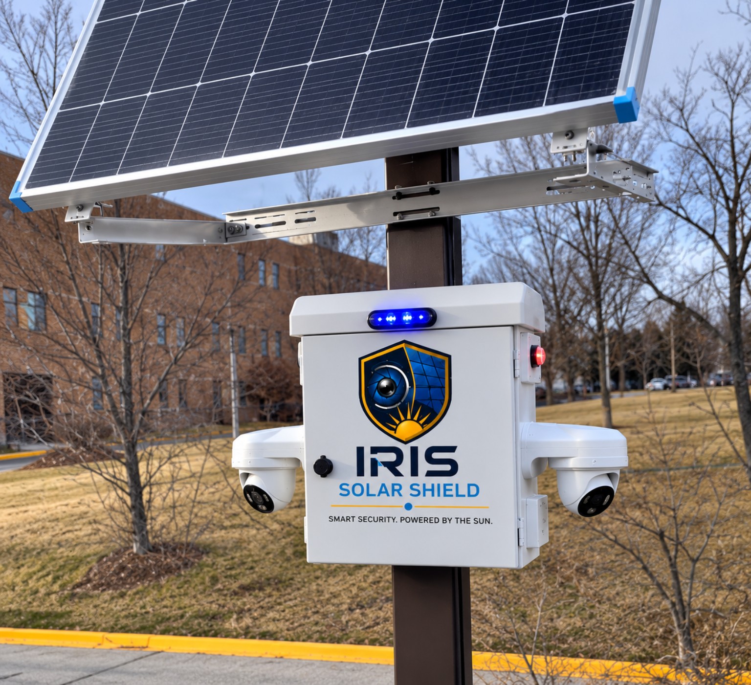 JD100 solar-powered dual-camera surveillance system